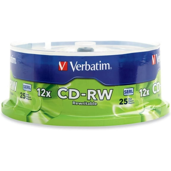 CD-RW 700MB 2X-12X Rewritable Media Disc - 25 Pack Spindle