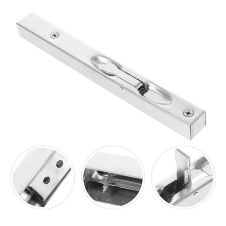 PAMINGONO French Door Locking Bolt Durable Stainless Steel Silver 1Piece
