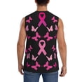 thumbnail image 4 of Fotbe Breast Cancer Men's Camiseta sin Mangas Estampada para Hombres, Playera Casual para Gimnasio, Entrenamiento, Playa-X-Large, 4 of 7