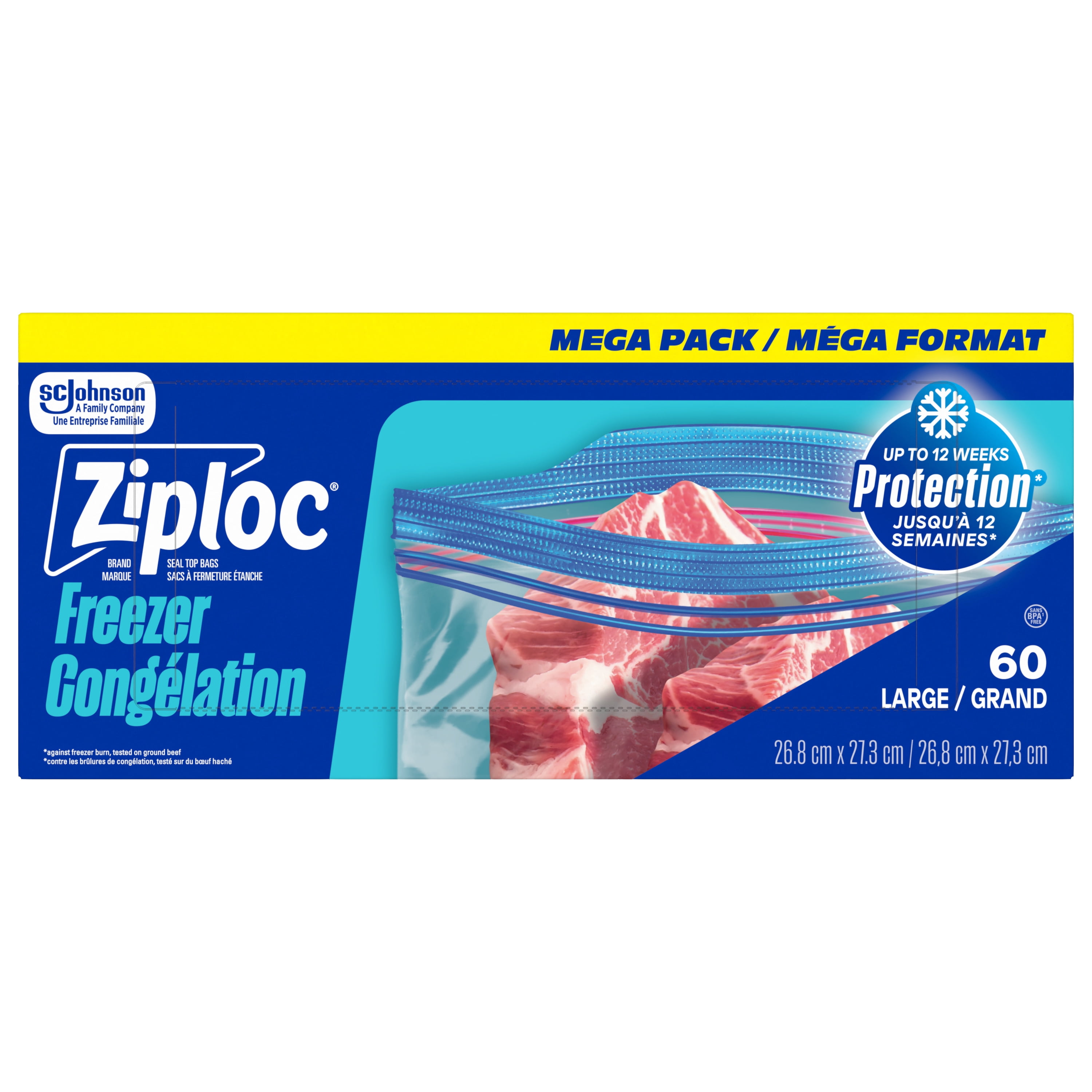 freezer ICE BURN フーディー size L【BOSSCKM Ziploc Large Freezer Bags, Seal Top, Stay Open Design, 60 Bags