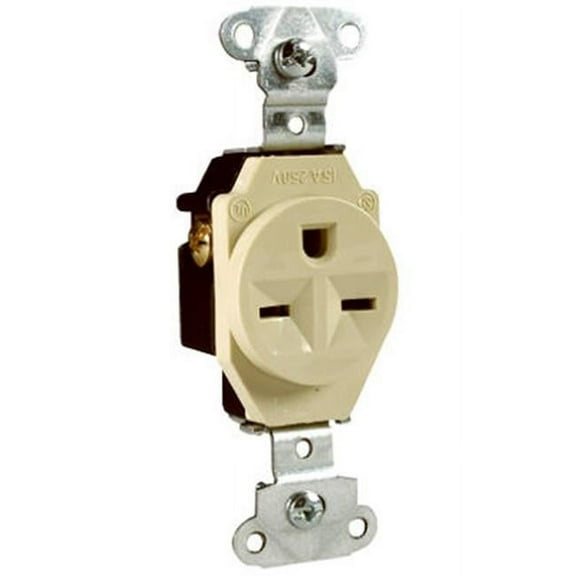 Pass & Seymour 5651ICC8 15A Heavy Duty Single Outlet, Ivory