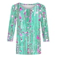 thumbnail image 5 of Warop Women's 3/4 Sleeve Tunic Tops Casual Trendy Printed Round Neck Blouses Fit Pullover T Shirts, 5 of 7
