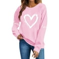 thumbnail image 6 of VKOYWKM Crewneck Sweatshirts Women Valentine's Day Pullover Heart Print Oversized Sweatshirts Romantic Holiday Sweatshirt Casual Long Sleeve Spring Sweatshirts, 6 of 7