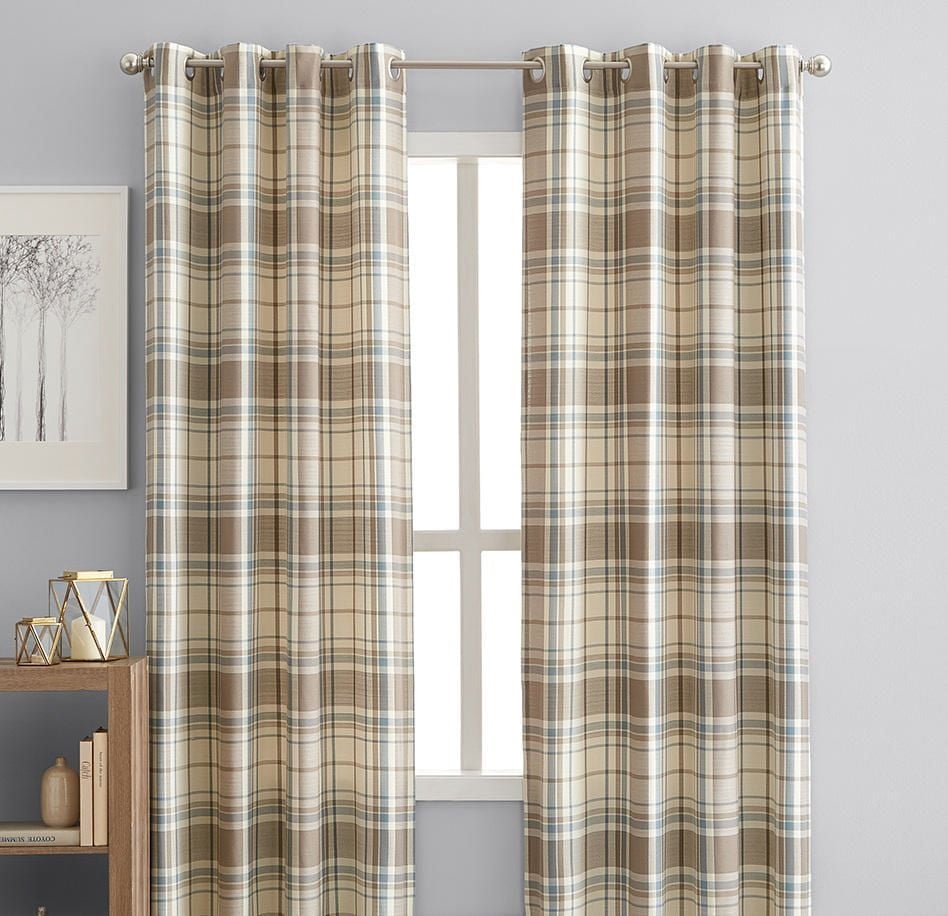 Panneau à oeillets rideau Reilly Plaid de hometrends de 84 po