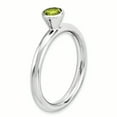 thumbnail image 3 of Bague Péridot Ronde en Argent Sterling Stackable Expressions Haute 4mm Taille 8, 3 of 3