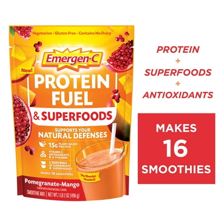 Emergen-C Protein Fuel & Superfoods Smoothie Mix, Pomergranate & Mango,