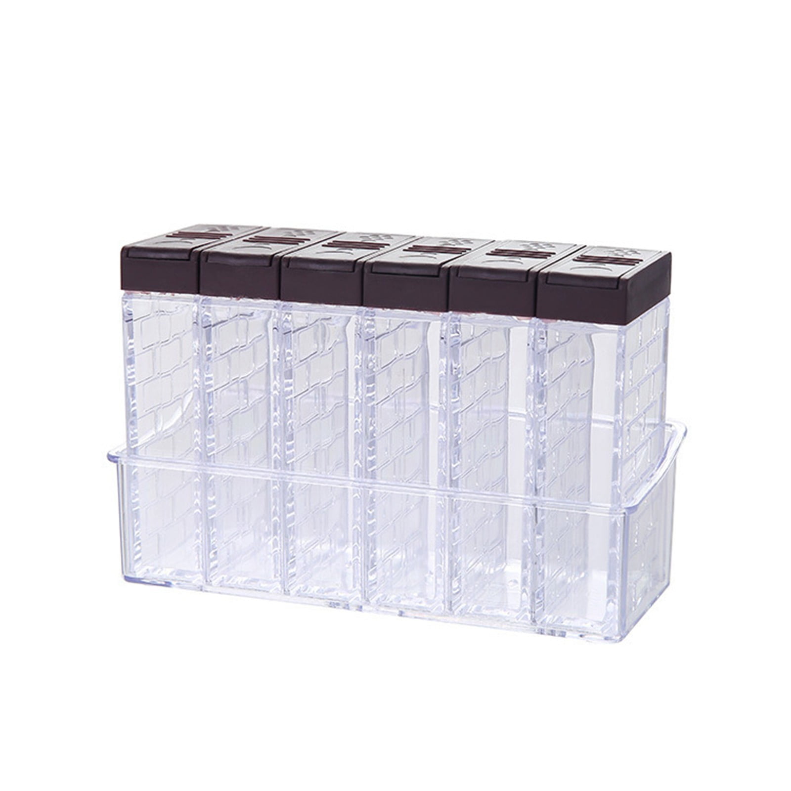 6ps/Set Seasoning Bottle Box Jar Condiment Storage Container Rack Herb Spice Jar