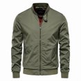 thumbnail image 1 of AIOPESON, chaqueta de béisbol de Color sólido para hombre, chaquetas informales de bombardero con cuello levantado para hombre, chaquetas ajustadas de alta calidad para otoño para hombre AIOPESON chaqueta de poliéster, 1 of 2