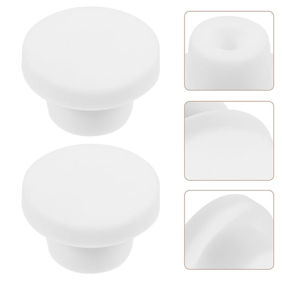 LEORX 2Pcs Rubber Wash Tub Stopper Round White 0.90X0.90X0.55in for Bathroom Accessories
