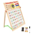 thumbnail image 4 of Drawing Board, Double Sided 3 Colors Counting Beads Art Easel Whiteboard with Chalk Pen and Letter Boards for Writing for Arithmetic Calculation Graffiti, 4 of 8