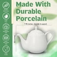 thumbnail image 3 of White Porcelain Teapot 2 Cup Raffles Small Ceramic Tea Pot for Loose Leaf Tea or Bags Modern White Teapots for Tea Party Durable Elegant Teapot Ceramic Teapot with Strainer for Daily Use, 3 of 7