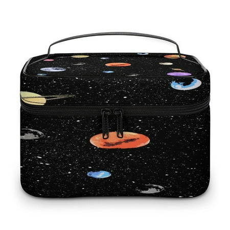 Univers Planet T-shirt Phone Cover Mug Makeup Bag for Travel Reusable Cosmetic Bags Aesthetic Portable Pouch Purse Toiletry for Women Teens Girl