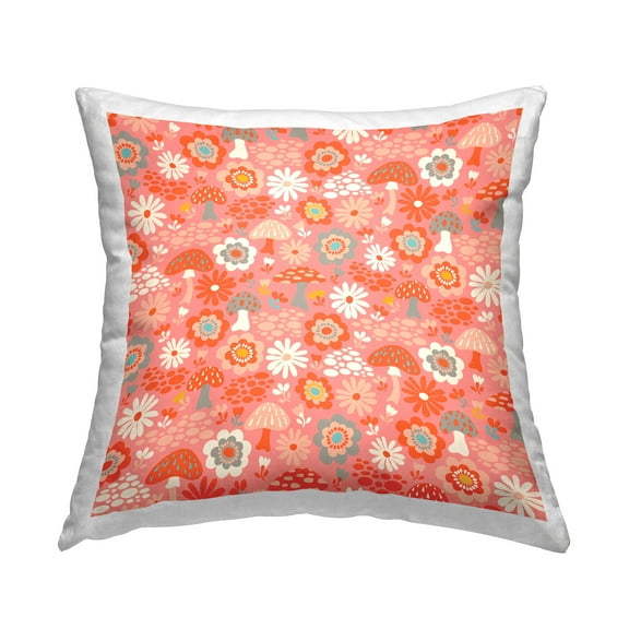 Stupell Industries Fun Cottage Florals Pattern Decorative Printed Throw Pillow Design by Carrie Cantwell