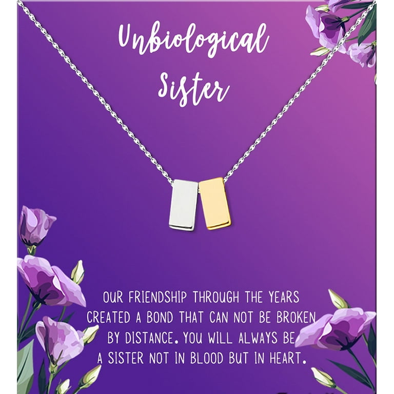 Anavia Unbiological Sister Gift Jewelry, Soul Sister Card Necklace