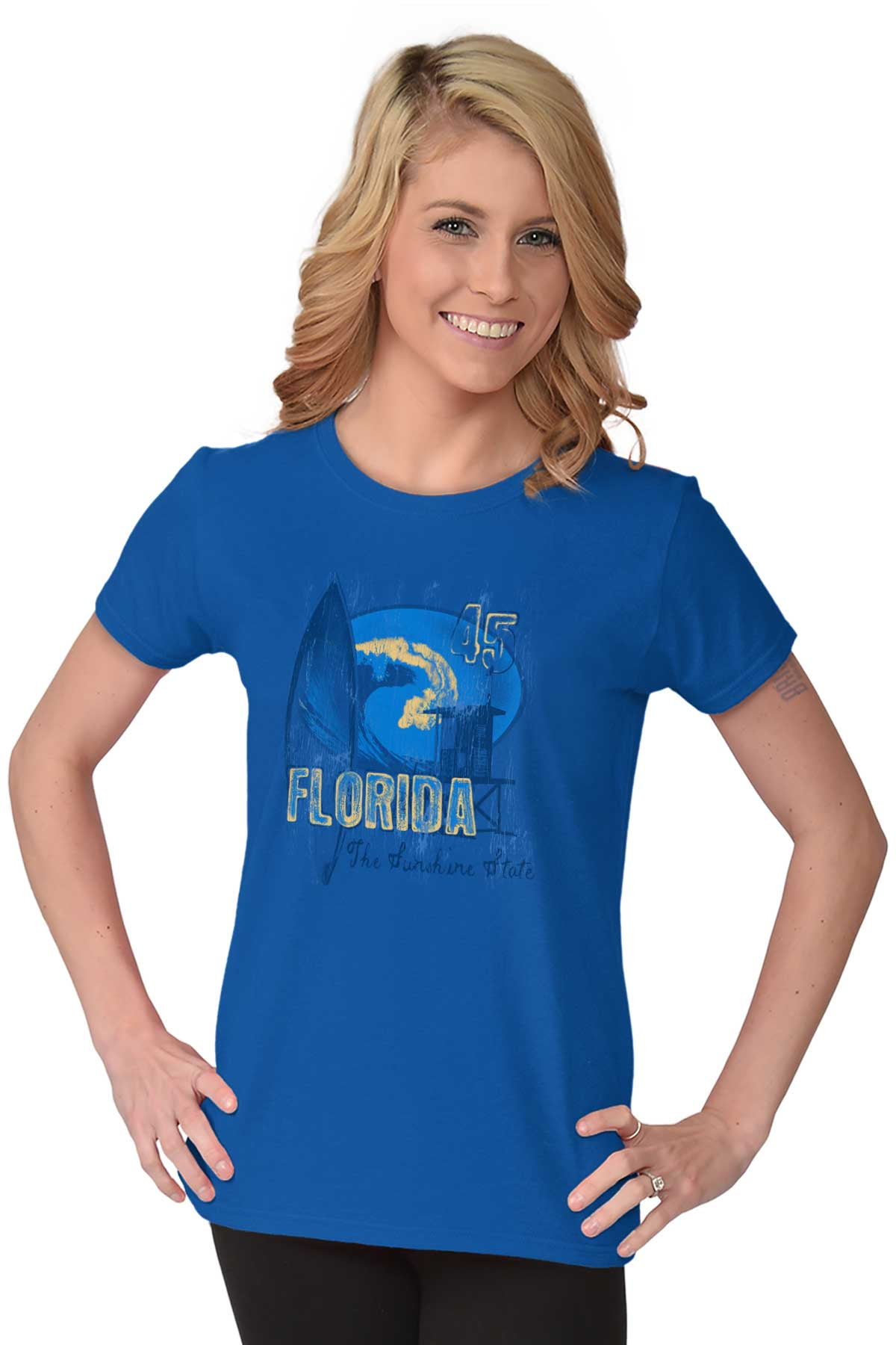 Beach Tees Shirts Tshirts For Womens Florida Sunshine State Surfing
