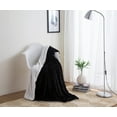 thumbnail image 2 of DaDa Bedding Luxury Midnight Black Sherpa Backside Faux Fur Throw Blanket (3), 2 of 6