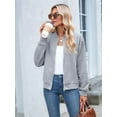 thumbnail image 4 of Womens Jacket Coat Casual Stand Collar Zip Up Fall Fashion Jackets Outfits with Pockets Grey XXL, 4 of 8