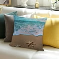 thumbnail image 3 of BCIIG  Throw Pillow Cover Seashell Starfish Sand Teal Seawater Beach Pillow Case  Decorative  Cushion Cover for Sofa Couch Bed 20x20in, 3 of 5