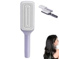 thumbnail image 1 of Self Cleaning Anti Static Hair Brush with Retractable Bristles for Smooth Finish and Scalp Massage (Grey), 1 of 4