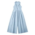 thumbnail image 5 of Chuancc Women's Overalls Jumpsuit Summer 2026 Casual Work Sleeveless Loose Wide Leg Jumpsuits Romper Blue L, 5 of 5