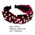 thumbnail image 7 of Limei 2 Pieces Pearls Headband Wide Hair Hoop Velvet Pearls Headband Vintage Twisted Headwear for Girl Woman Hair Accessories, 7 of 7