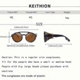 thumbnail image 5 of KEITHION, Gafas de sol redondas estilo Steampunk retro premium, con lentes de cuero sintético y doble puente, para hombres y mujeres, ideales para fiestas al aire libre, vacaciones, viajes y conducir., 5 of 5