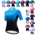 thumbnail image 2 of Maillot de ciclismo para mujer, color azul y negro, 2022, ropa de ciclismo de equipo profesional, maillot de bicicleta de montaña de verano, camiseta de bicicleta transpirable, maillot de ciclismo, 2 of 5