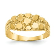 DISCOUNT JEWELERS Real 14kt Yellow Gold Nugget Ring Size: 6; for Adults and Teens; for Women and Men