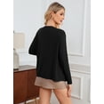 thumbnail image 3 of HOWCOME Soft Button-Up Cardigan for Women Lightweight Long Sleeve Thin Sweater, Dressy Shrugs for Dress,Black L, 3 of 6