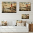 thumbnail image 4 of Designart "Guiding Light Vintage Lighthouses II" Nautical & Beach Print on Natural Pine Wood, 4 of 5