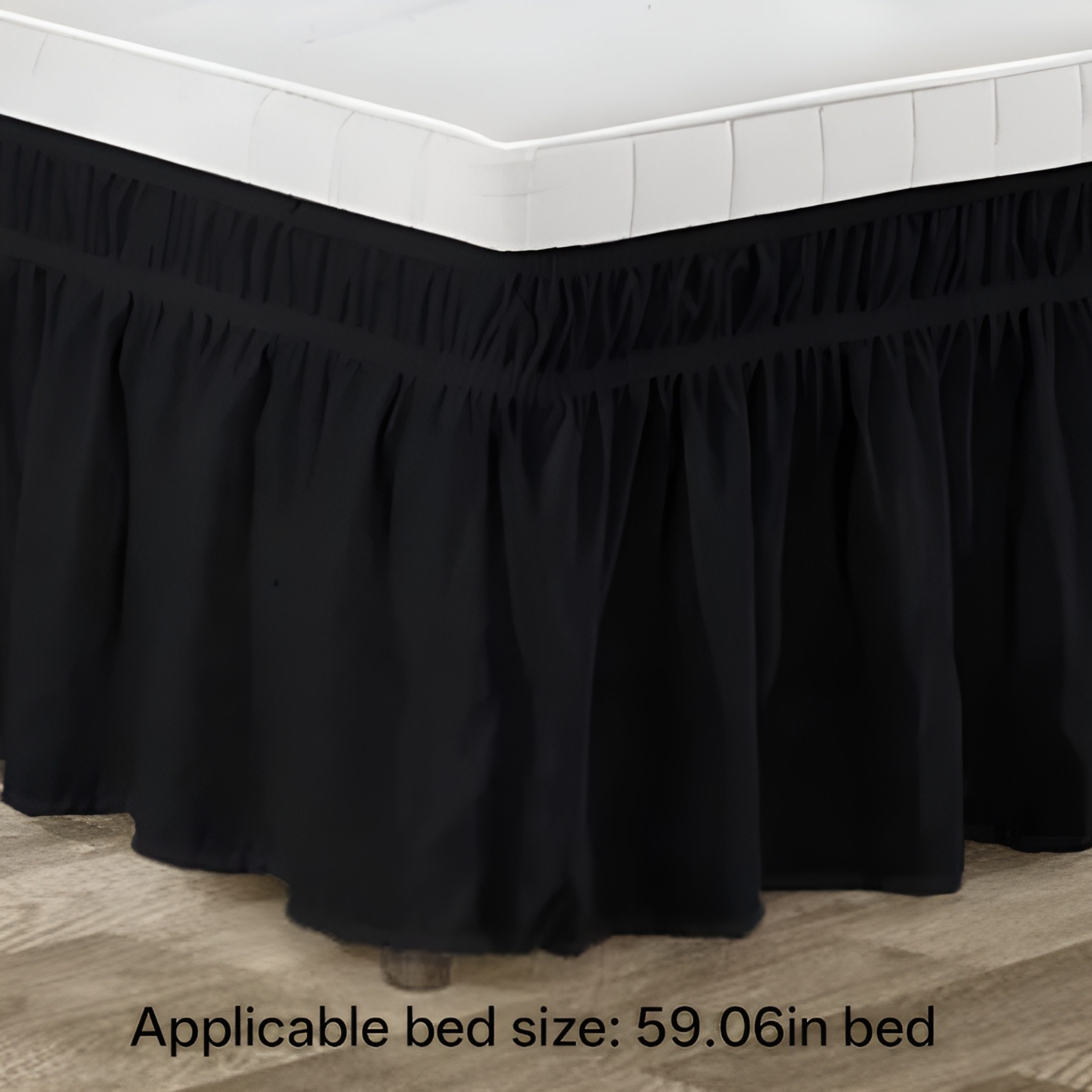 AUQ Wrap Around Bed Skirt Black King Size 18 Inch Tailored Drop, Soft Double Brushed Hotel Quality Microfiber Bed Skirt Luxury, Easy to Care Wrinkle & Fade Resistance