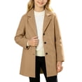 thumbnail image 3 of Afdoent Girls Winter Coat Solid Long Jacket Kids Button Front Casual Warm Outerwear for Fall for Daily Wear, 3 of 5