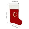 thumbnail image 3 of 18.5 Inches Christmas Embroidered Letter Stocking Soft Velvet with White Plush Cuff Embroidered Personalize Double Christmas Sock for Family Holiday Decoration Hanging (Red), 3 of 5
