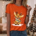thumbnail image 2 of UngA Christmas Womens Shirts Holiday Top Christmas Snowflakes Christmas T-Shirts for Women (Orange,M), 2 of 6