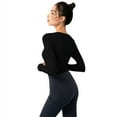 thumbnail image 6 of Women's Long-sleeved Quick-drying Fitness Yoga Clothes Slim Sports Running Fitness Clothes With Chest Pad Elastic Tights Casual Shirt, 6 of 9