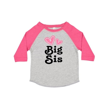 

Inktastic Love Hearts Big Sis Gift Toddler Toddler Girl T-Shirt