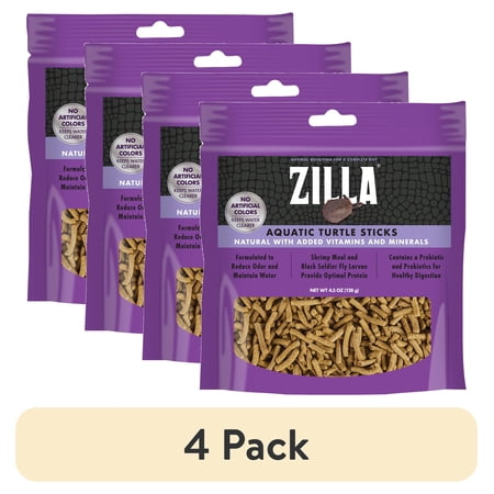 (4 pack) Zilla Aquatic Turtle Food Sticks, 4.5 Ounces