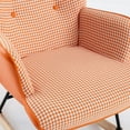 thumbnail image 5 of Decorative Rocking Chair, 35.5 inch Comfy Wingback Glider Rocker with Pocket, Modern Accent Chairs with Safe Solid Wood Base for Living Room Bedroom, Balcony (orange), 5 of 9