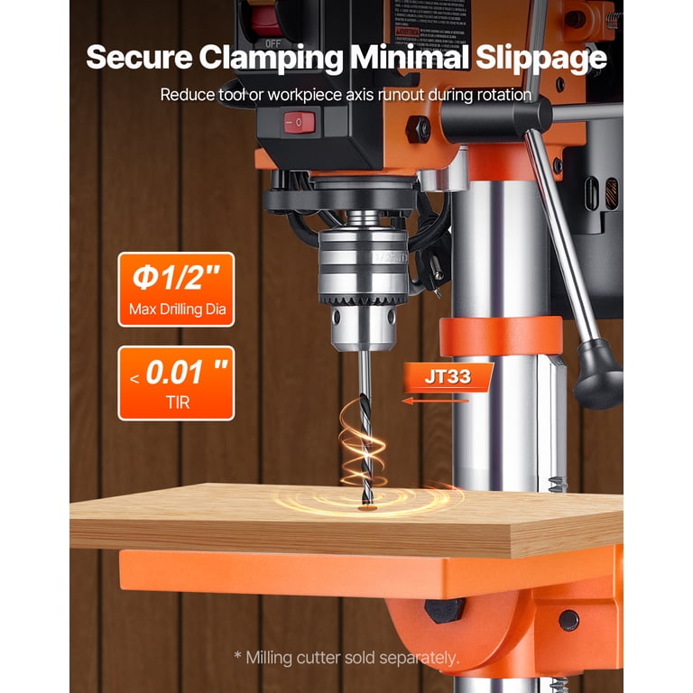 KFFKFF 10in Benchtop Drill Press, 3.2 A Motor, 5-Speed Adjustable