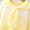 thumbnail image 4 of Girls Fuzzy Sweater Uniforms Sailor Collar Cute Sweaters Sweatshirts Long Sleeve Fluffy Knit Pullover Tops Yellow, 5-6 Y, 4 of 7