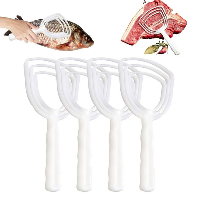 Bone Dust Remover 4PCS Plastic Meat Scraper White Bone Scraper Manual Scales Remover Handhold Bone Scraper For Kitchen