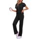 thumbnail image 4 of INSPIRAR CHIC Conjunto de Sudadera de Punto Acanalado para Mujeres, Cuello Redondo, 2 Piezas, Ropa de Casa, Manga Corta, Traje Deportivo XL Negro, 4 of 5