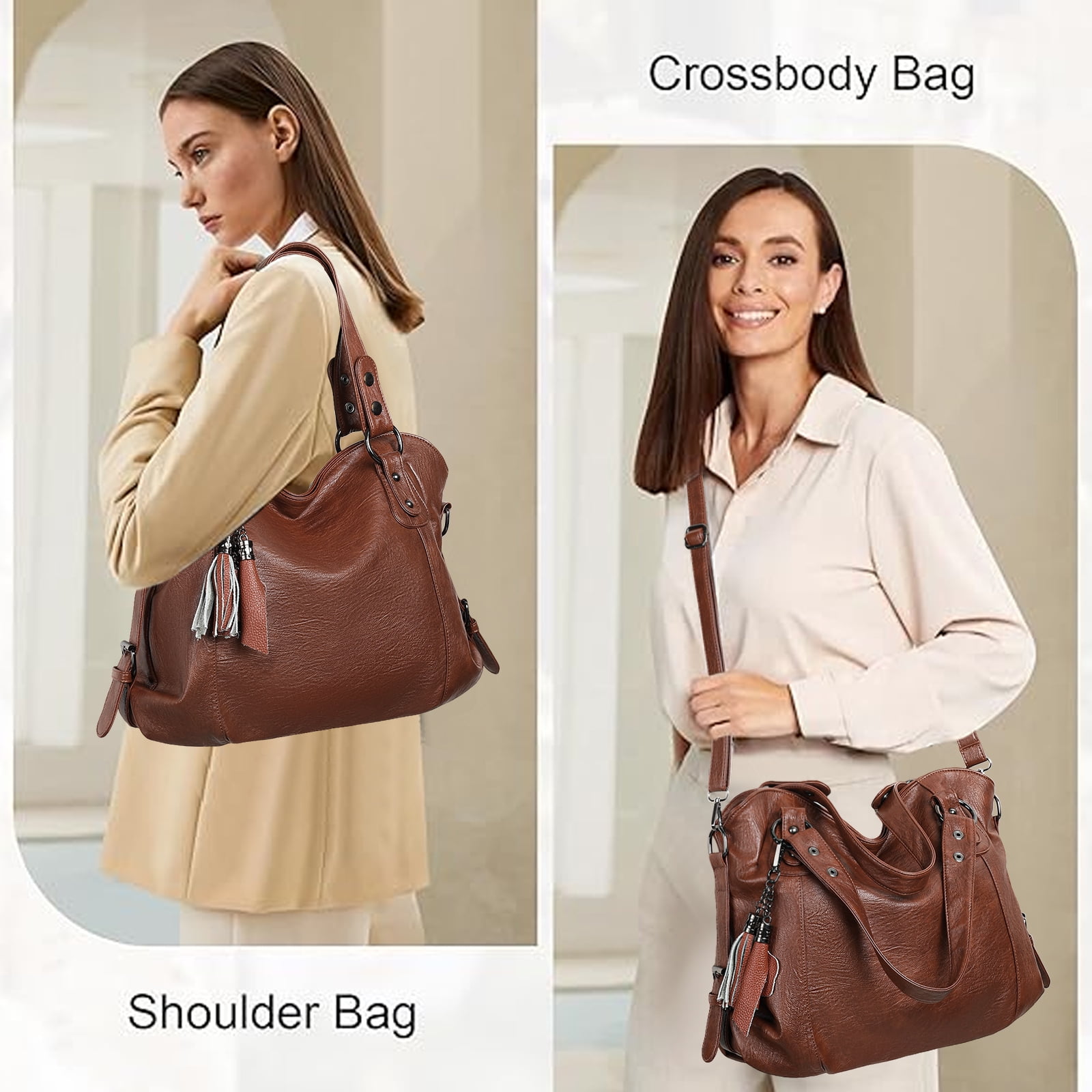 KALUNMA Tote Bag for Women Leather Shoulder Bags Fashion Hobo Bags Large Purse and Handbags with Adjustable Shoulder Strap