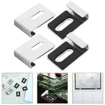 HEMOTON  4 Pcs Mirror Holder Fixing Clip Frameless Retainer Clips Wall Mounted