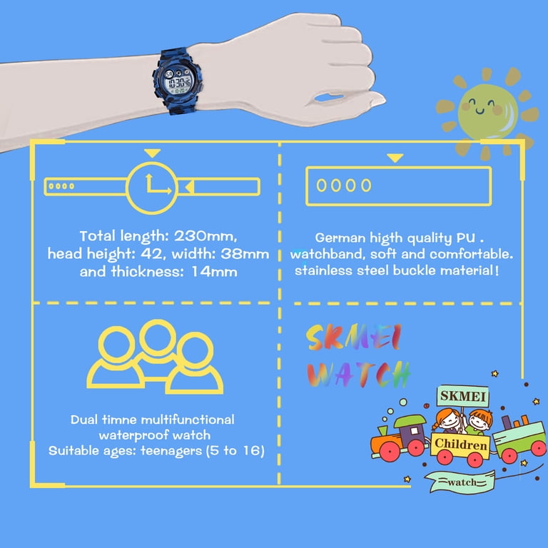 SKMEI Kids' Digital Sports Watch, Blue photo 3