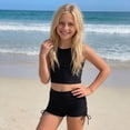 thumbnail image 5 of CCRFTGI Girls Swim Shorts Summer Beach Quick Dry Elastic Waist Swim Trunks Drawstring Swimwear Bathing Suit Bottoms for Kids White 11-12 Years, 5 of 8