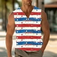thumbnail image 4 of cocolona 4th of July Patriotic Shirts for Men - Summer Button V Neck Tank Tops Independence Day America Flag T-shirts S-3XL, 4 of 5