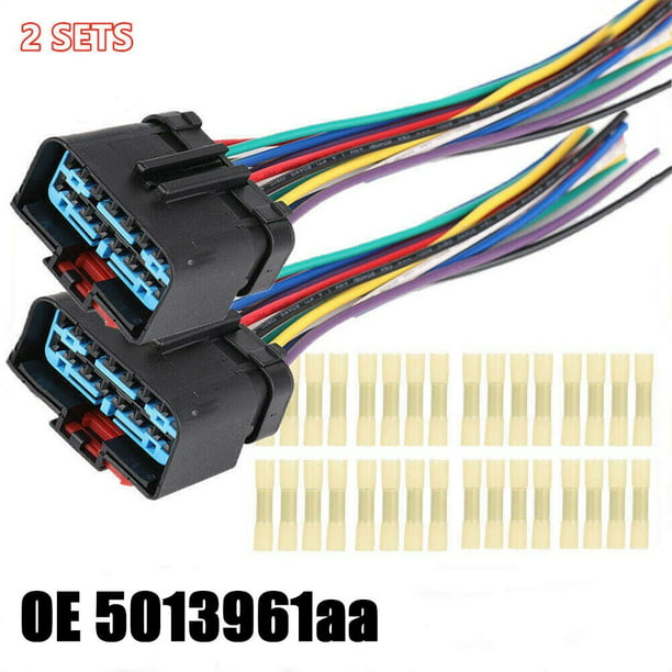 2Pcs For Jeep Door Harness Connector Wiring Pigtail Grand Cherokee WJ  Wrangler 