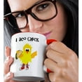 thumbnail image 2 of 3drose, Funny Cute Taco Chick Cartoon with Chicken Eating Taco, 11oz Two-tone Red Mug, 2 of 6