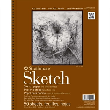 Strathmore Sketch Paper Pad, 400 Series, 50 Sheets, 9 in x 12